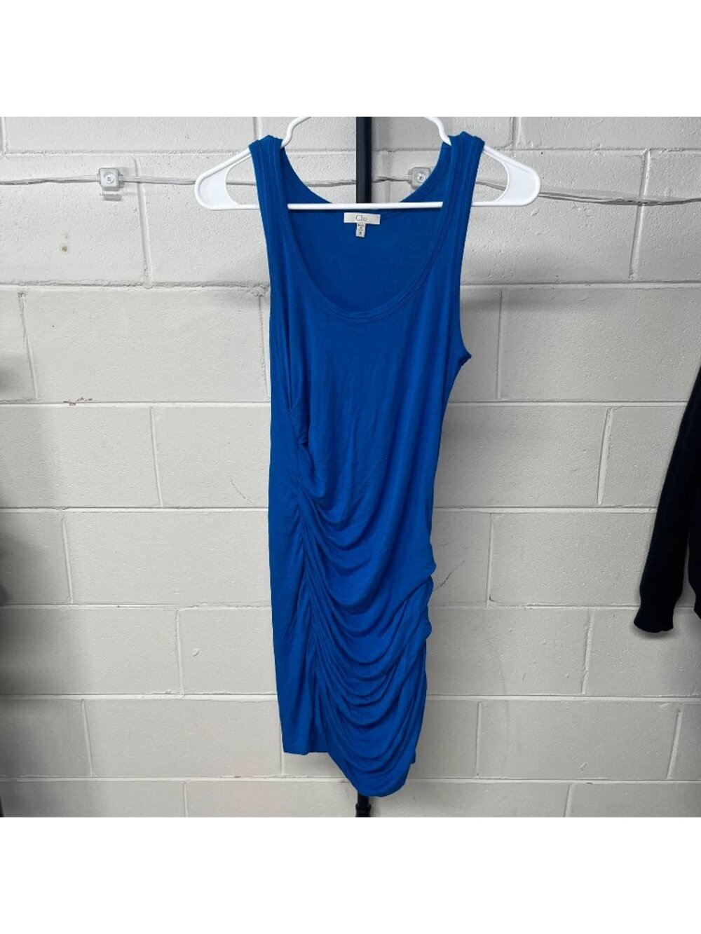 Women's Clu Royal Blue Ruched Sleeveless Bodycon Midi Dress Size Small